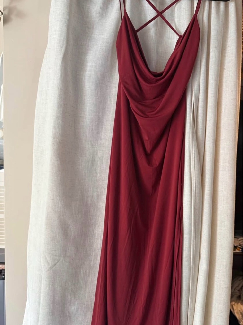 Abercrombie & Fitch deep red draped dress